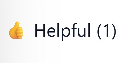 Helpful button shown below an answer